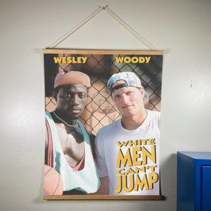 White Men Cant Jump Canvas Wooden Gold Hanger